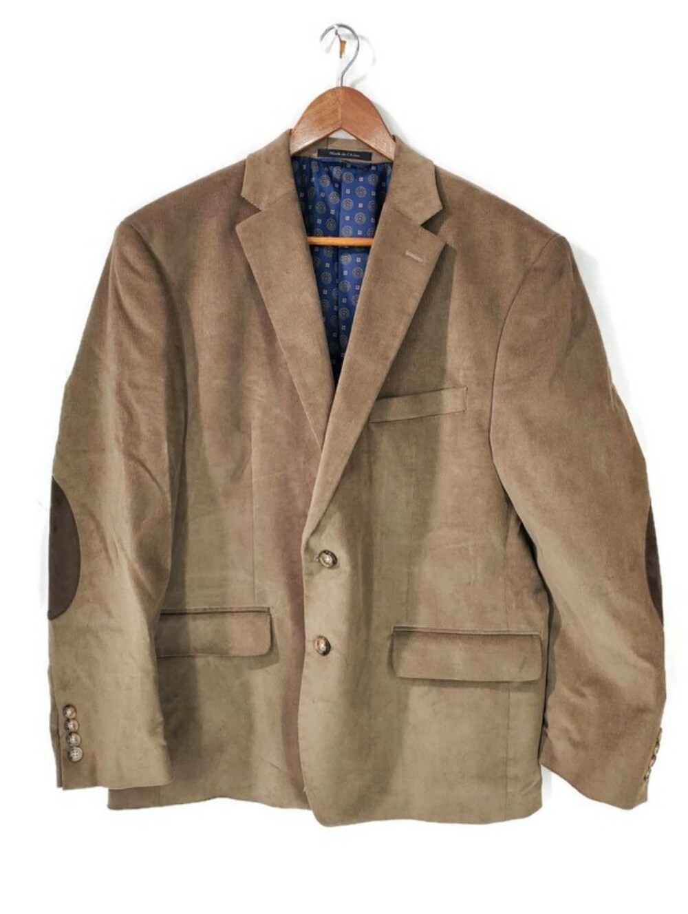 Lauren Ralph Lauren Corduroy Blazer 44S Tan Brown Lined Sport Coat Casual Jacket